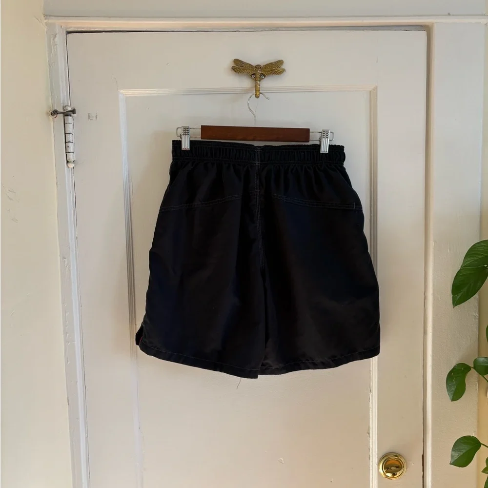 Vintage Speedo Black Men's Swim Shorts with Lining Size‎ Medium